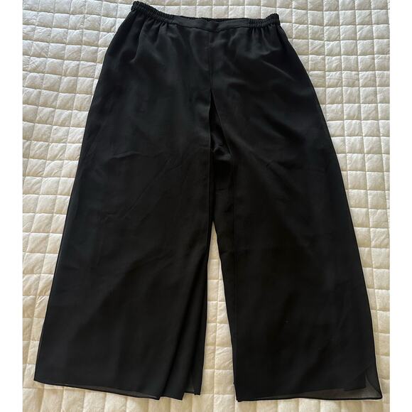 RM RICHARDS Womens Pants 22W Black Wide Leg Layered Palazzo Evening Cocktails - Picture 1 of 11